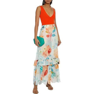 CHARO RUIZ IBIZA Rita tiered  Georgette Maxi Skirt Size XS